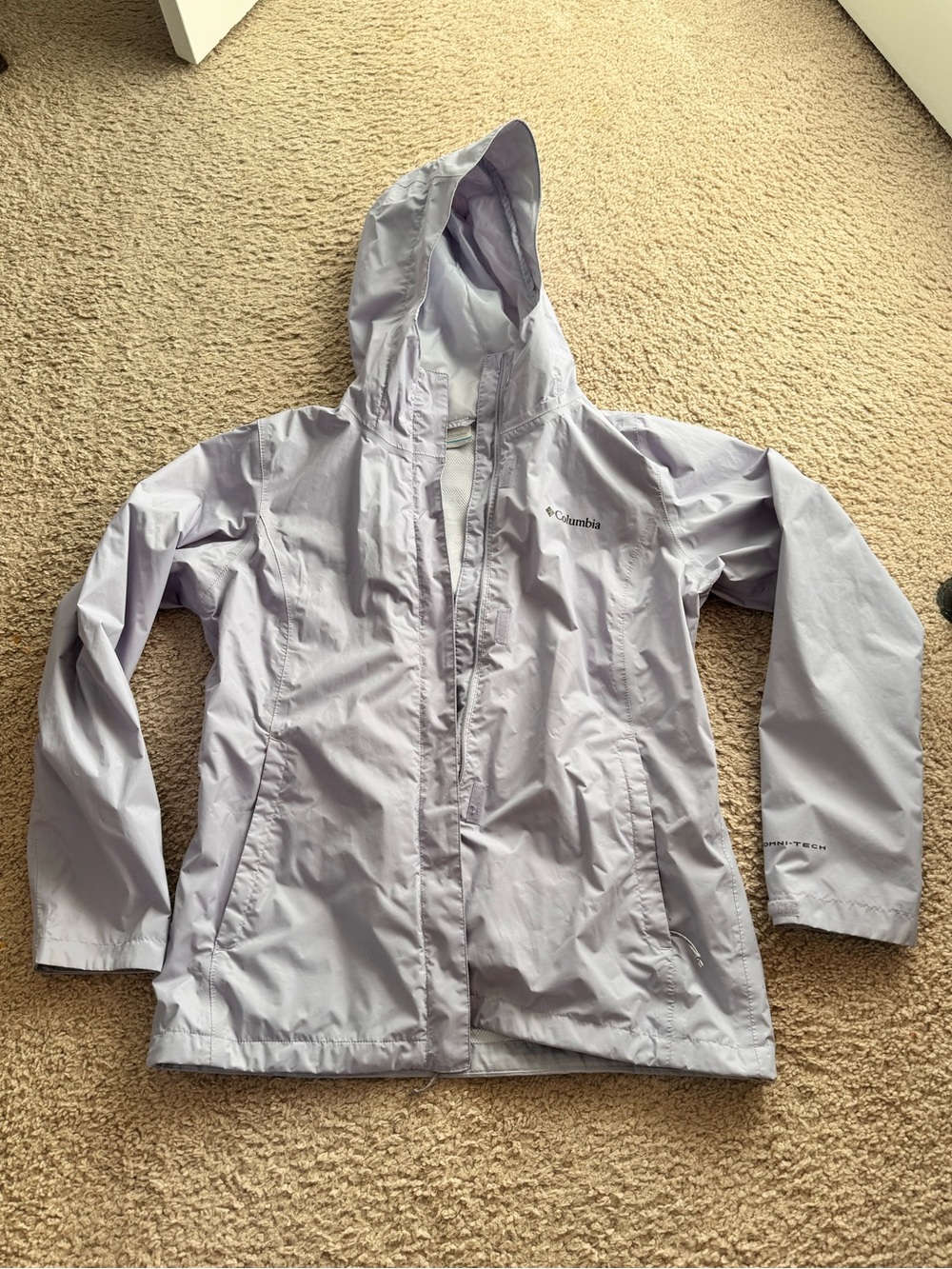 Columbia Women’s Lavender Hooded Rain Jacket